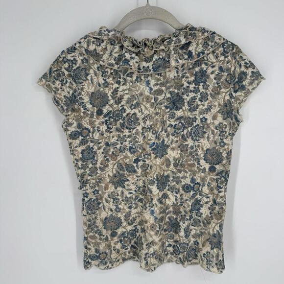 Vintage 90s y2k Clio top small S floral grunge  lace stretch rave party v-neck - Picture 6 of 6